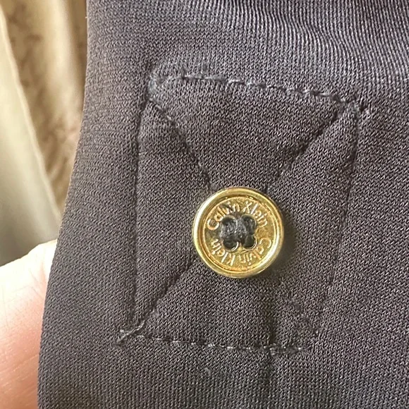 Calvin Klein: Black Button-Up Dress (EUC) - Picture 7 of 15